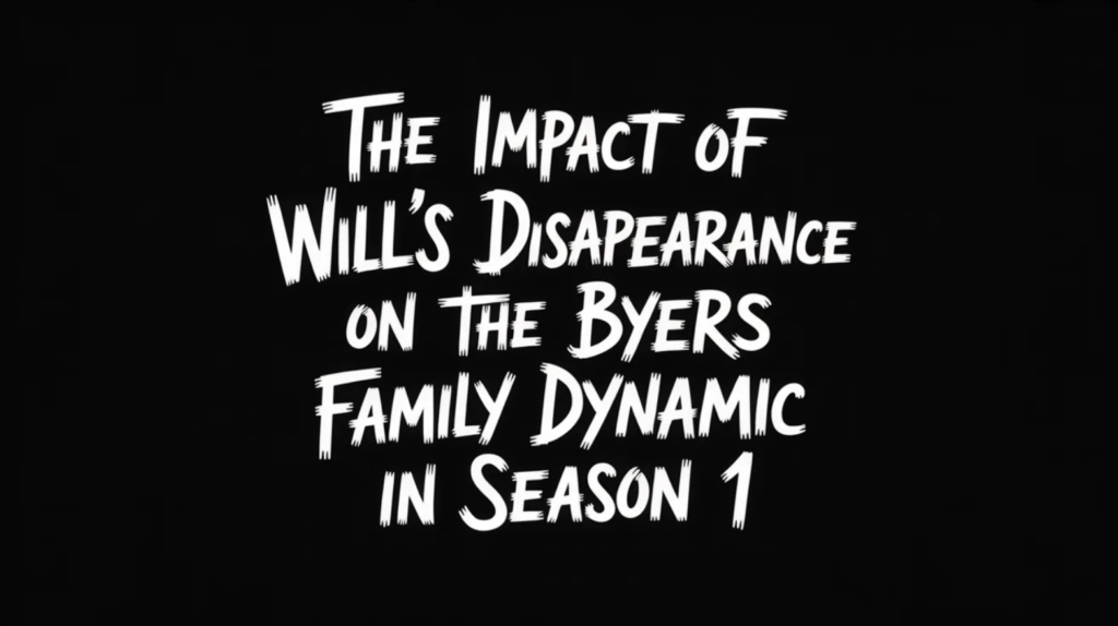 The Impact of Will’s Disappearance on the Byers Family Dynamic in Season 1